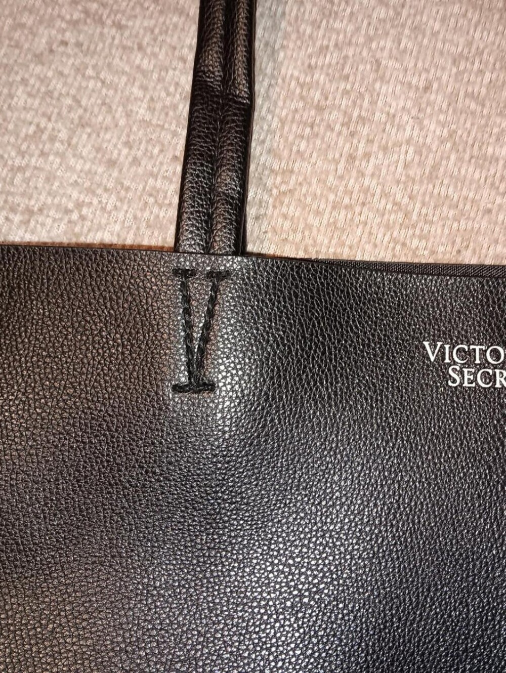 Victoria's Secret Black Pebbled Tote